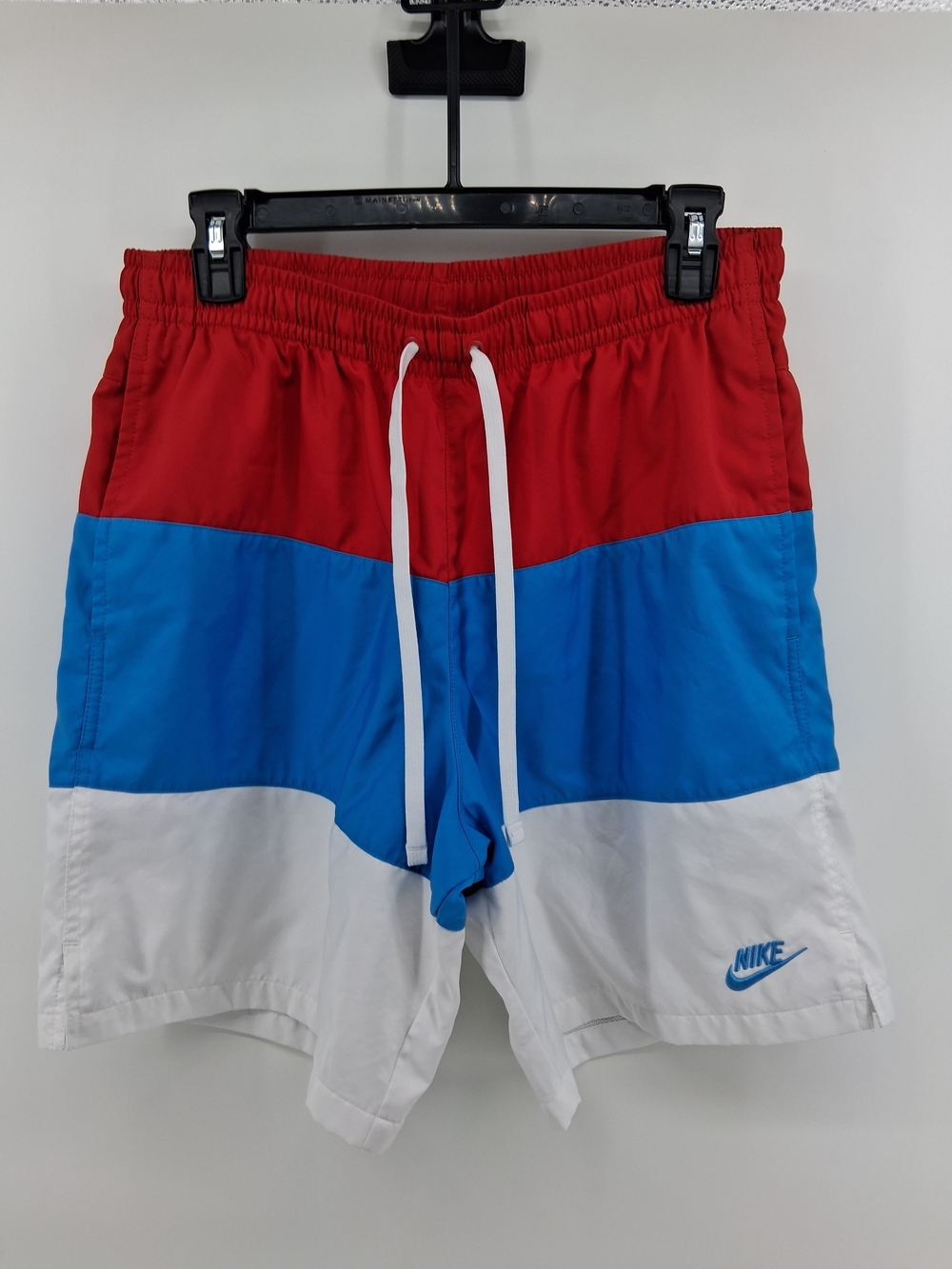 Nike Red Blue White Colorblock Men's Swim Trunks
